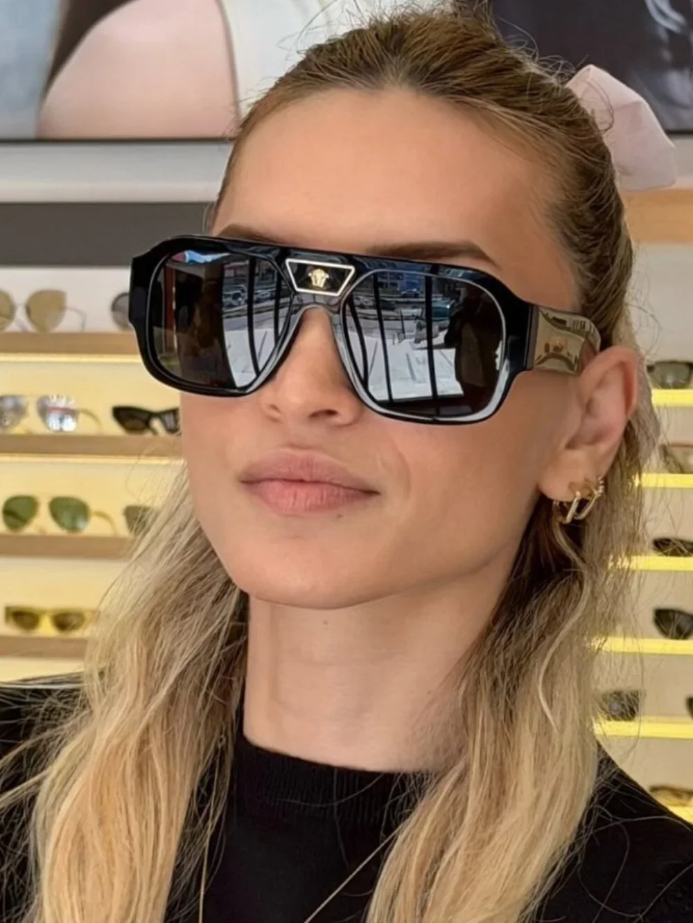 Versace VE4508U GB1/87 Aviator Sunglasses – Black / Grey